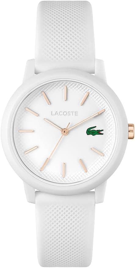 Lacoste Montre Analogique à Quartz pour Homme ou Femme de la Collection Lacoste.12.12. avec Un élégant Bracelet en Silicone à Texture Petit piqué
