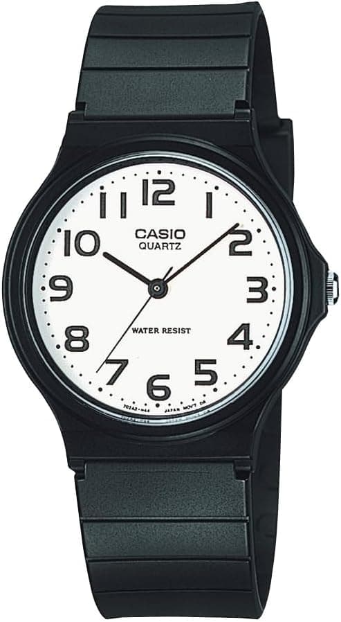Casio MQ24 Series | Quartz Analog Watch for Men | Water Resistant | Resin Case | Resin Band | Resin Glass | Three Hand Analog (HR, Min, SEC) | Classic Casio Design | 3 Year Battery