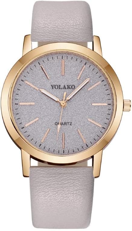 OFFCUP Montre pour Femme, Montre Femmes Bracelet en Cuir, Montre Analogique Quartz avec Cadran Etoilé et 3 Aiguilles, Montre de Poignet pour Ladies Mode Élégant pour Femmes Filles