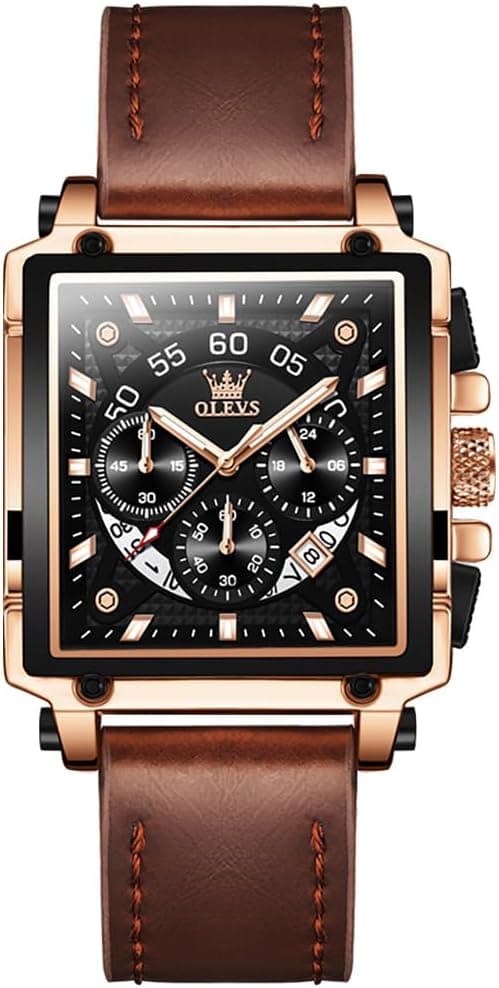 OLEVS Montre chronographe à Quartz Japonais pour Homme Classique et élégante - avec Date - Étanche - Cadeau pour Homme
