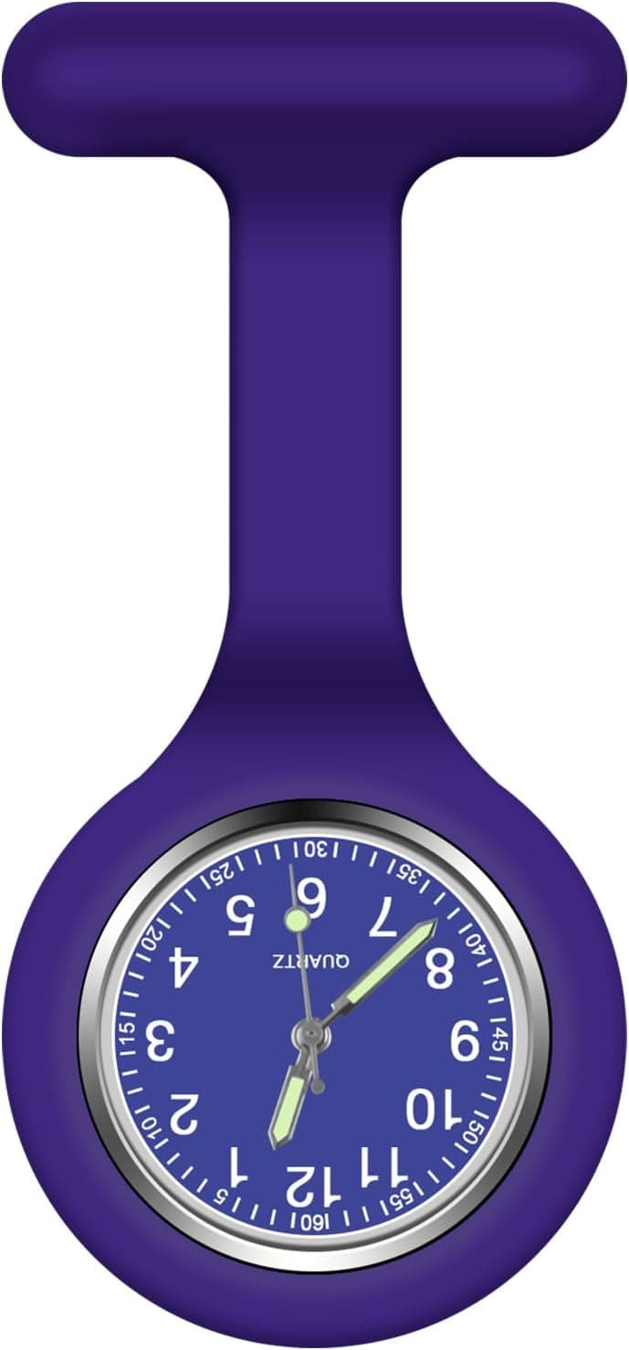 Vicloon Montre à Gousset D'infirmière, Infirmière Montre Broche en Silicone avec Broche pour Infirmières et à Tout Autre Professionnel de la Santé