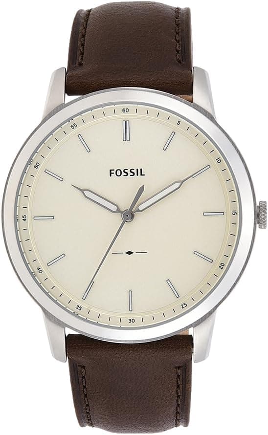 Fossil Minimalist Watch pour Homme, Mouvement à Quartz Trois Aiguilles avec Bracelet en Acier Inoxydable ou en Cuir