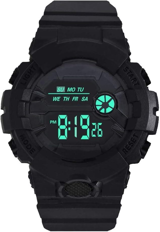 Mdv-106 Montre de sport numérique pour homme avec affichage de la date et de la date en caoutchouc