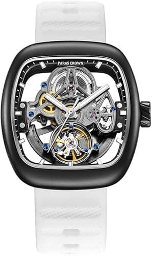 Mens Watches Fashion Luxury Quartz Waterproof Chronograph Wrist Watches for Men Silicone Strap Stainless Steel Case