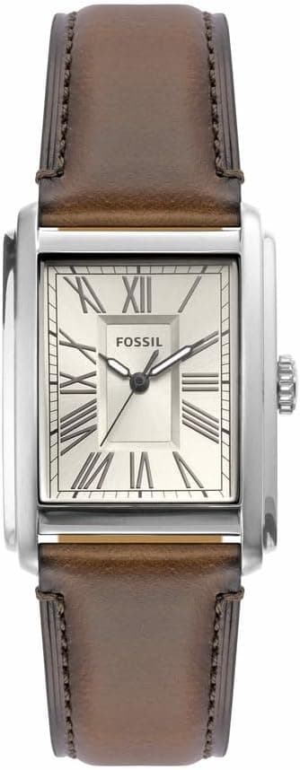 FOSSIL Carraway Watch for Men, Quartz Movement with Leather Or Stainless Steel Strap, Ton argenté
