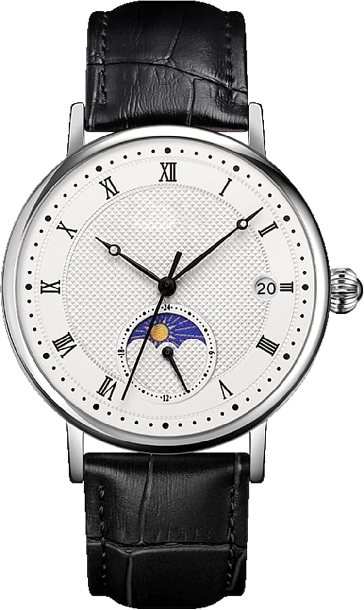 FANMIS Business Men's Watch Leather Or Stainless Steel Waterproof Date Quartz Wristwatches