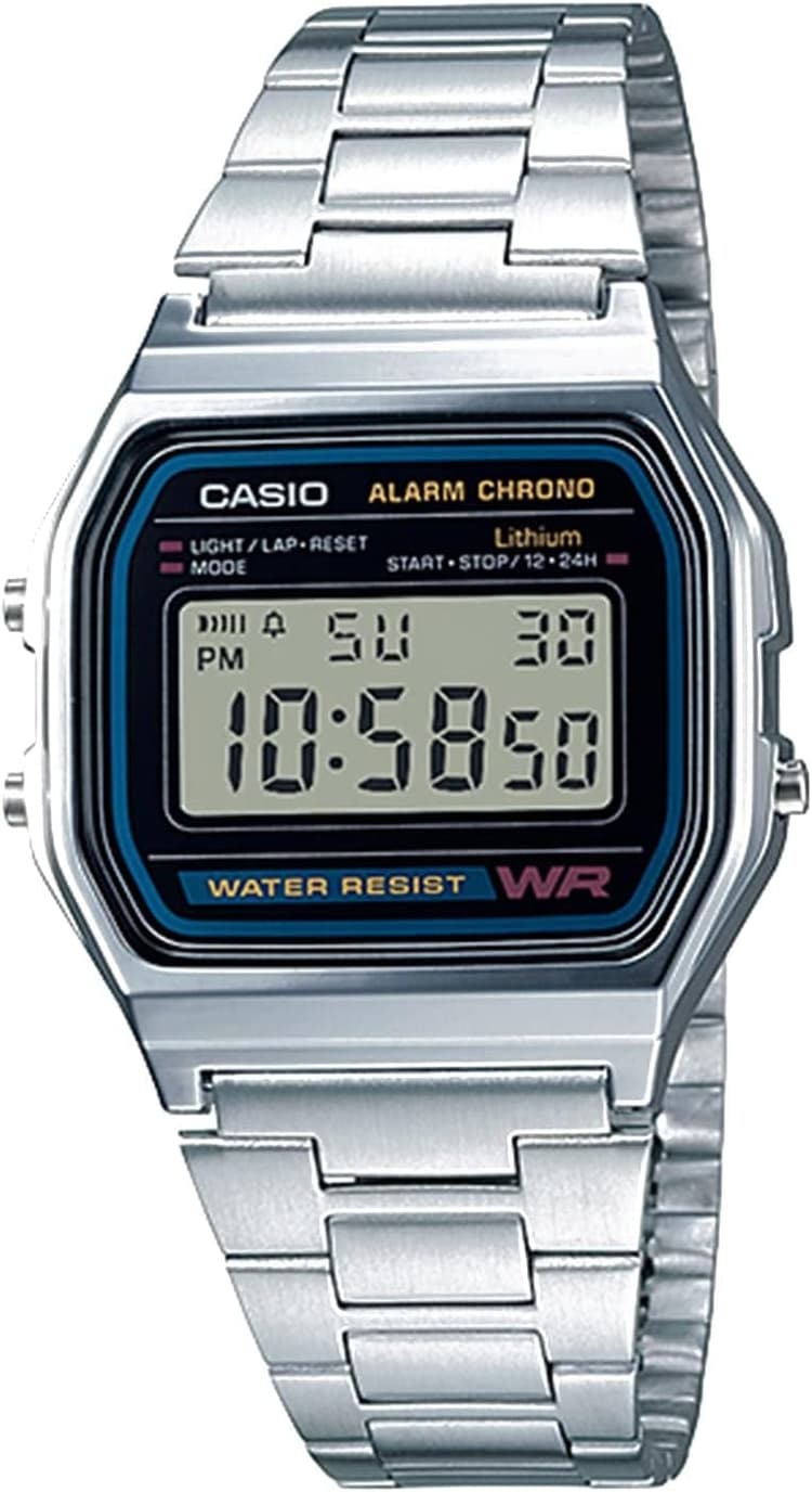 Casio Montre Homme Digitale avec Bracelet en Acier Inoxydable – A158WEA-1EF