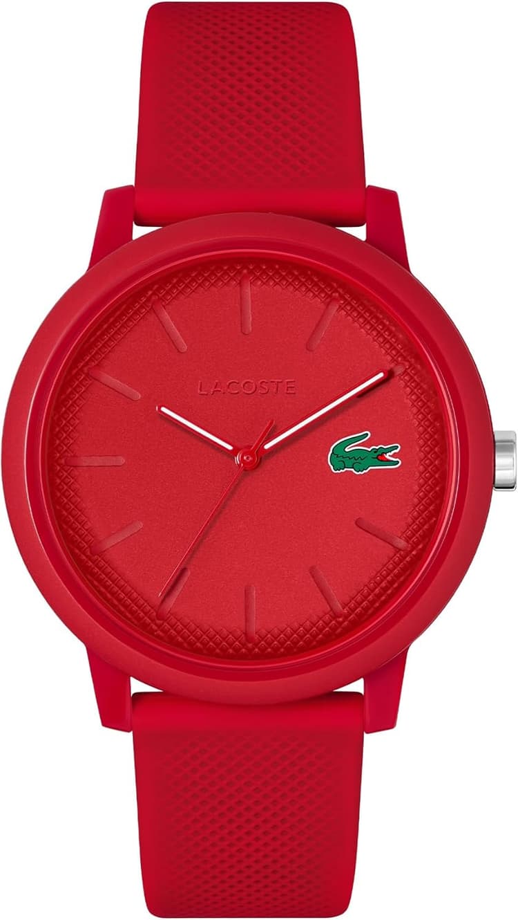 Lacoste Montre Analogique à Quartz pour Homme ou Femme de la Collection Lacoste.12.12. avec Un élégant Bracelet en Silicone à Texture Petit piqué