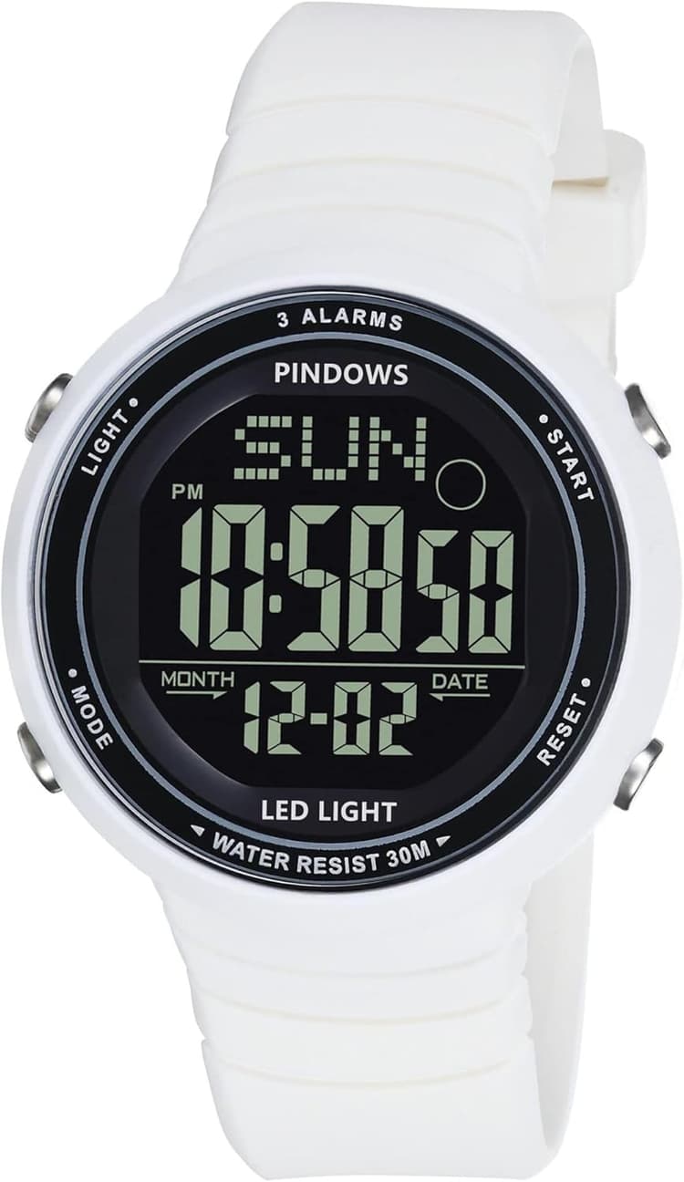 Montre Femme Montre Digital Femme pour Montre Sport Femme Montre Unisexe Montre Adolescent avec 3 Groupes Alarme Lumière Imperméable Compte à Rebours Chronomètre MultiFonctionnel Montre-Bracelet