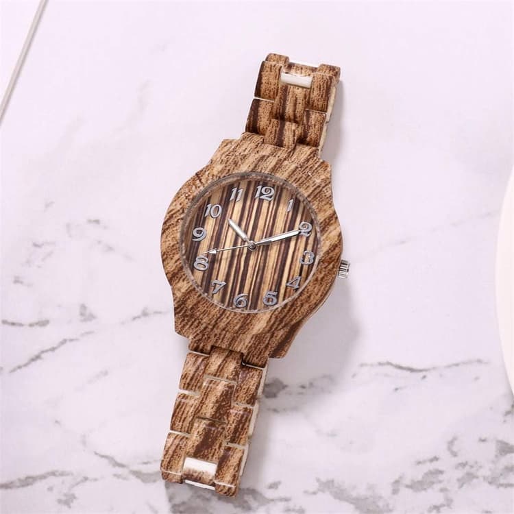 Montre Homme Montre Haut de Gamme pour Hommes Fashion Grain Wood Wood Digital Grain Quartz Watch Men's Watch