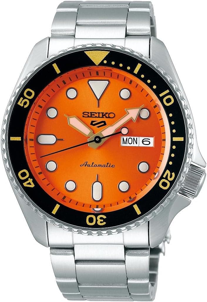 SEIKO Automatic Watch for Men - 5 Sports - Day/Date Calendar, LumiBrite Hands and Markers, and Rotating Bezel, 100m Water-Resistant