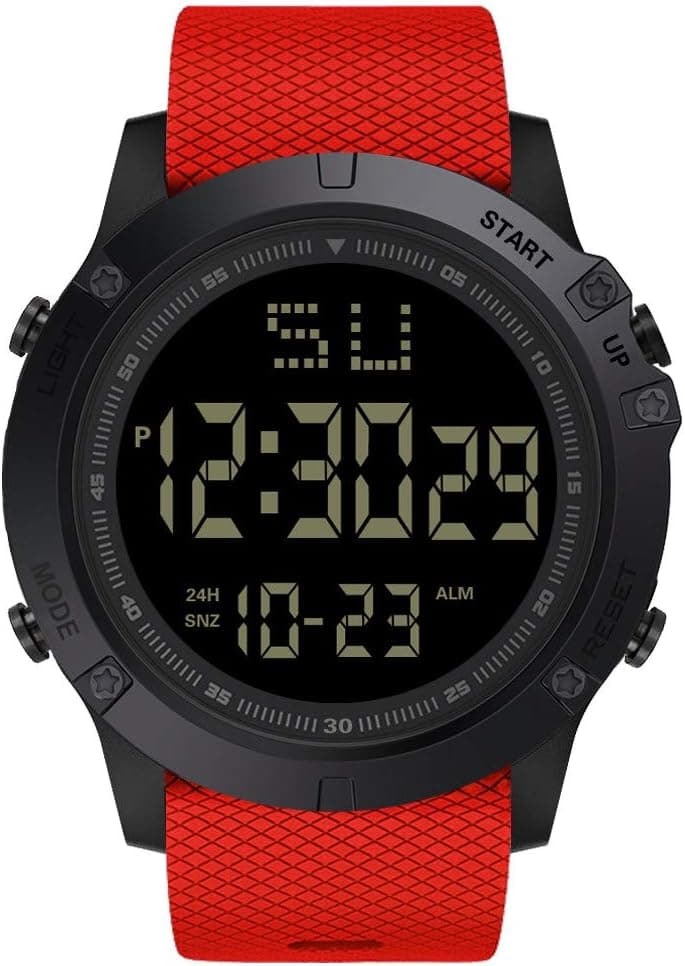 Montre à quartz LED en caoutchouc avec alarme pour homme, date, numérique, sport, montre de sport, montre de sport, vidéo