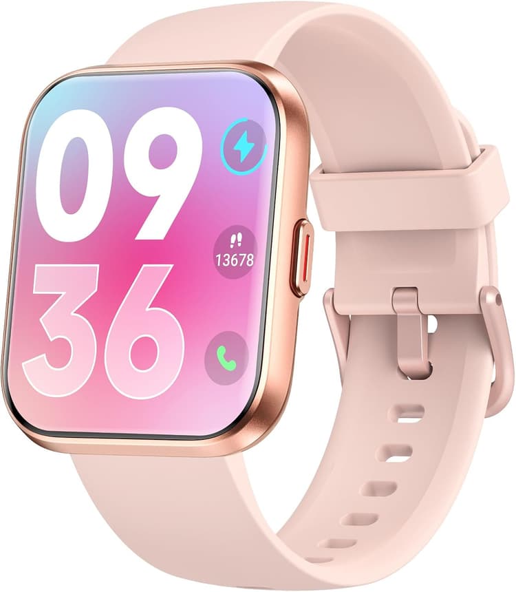 Montre Connectée Femme, 1.85" AMOLED Smartwatch avec Appel, Étanche 3 ATM (Natation), AI Intégrée, Montre Connectée pour 100+ Sport, Cardiofréquencemètre, Sommeil & Calories, SpO2, Samsung/iOS/Android
