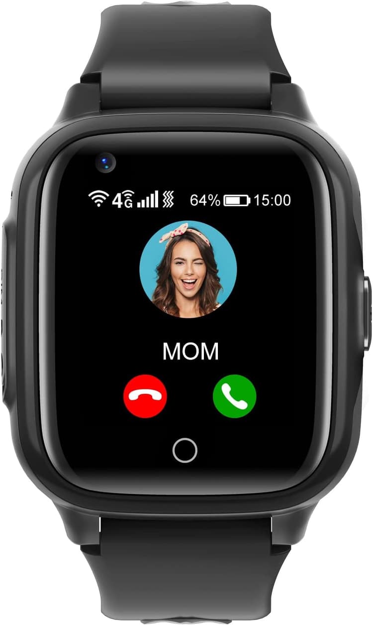 Montre Connectée Enfant GPS 4G pour Garçon Fille Montre Intelligente avec WiFi Appel Vidéo SOS Caméra Étanche Message Réveil Chronomètre Mode Classe Lecteur de Musique Notification de Vibration