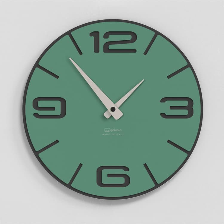 Giallobus - Montre Haut de Gamme - Simple Relief - Bois MDF - Premium 60x60cm - n.20 Alexandrite - Artisan Made in Italy - Silencieux - Idée Cadeau - Double Niveau Moderne