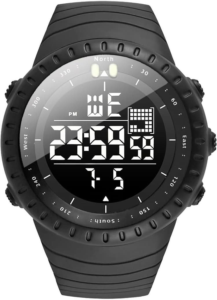 KXAITO Men's Watches Sports Outdoor Waterproof Military Digital Watch Date Multi Function Tactics LED Face Alarm Stopwatch for Men 6256