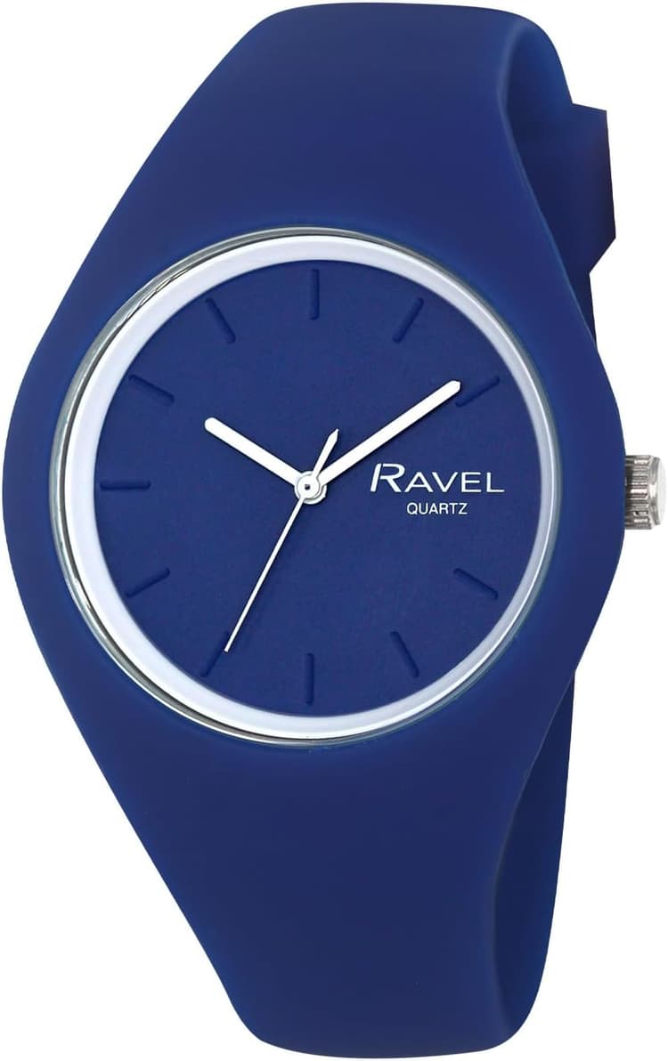 Ravel - Montre Unisexe Confortable avec Bracelet Silicone Contrasté - Quartz Analogique - R1804