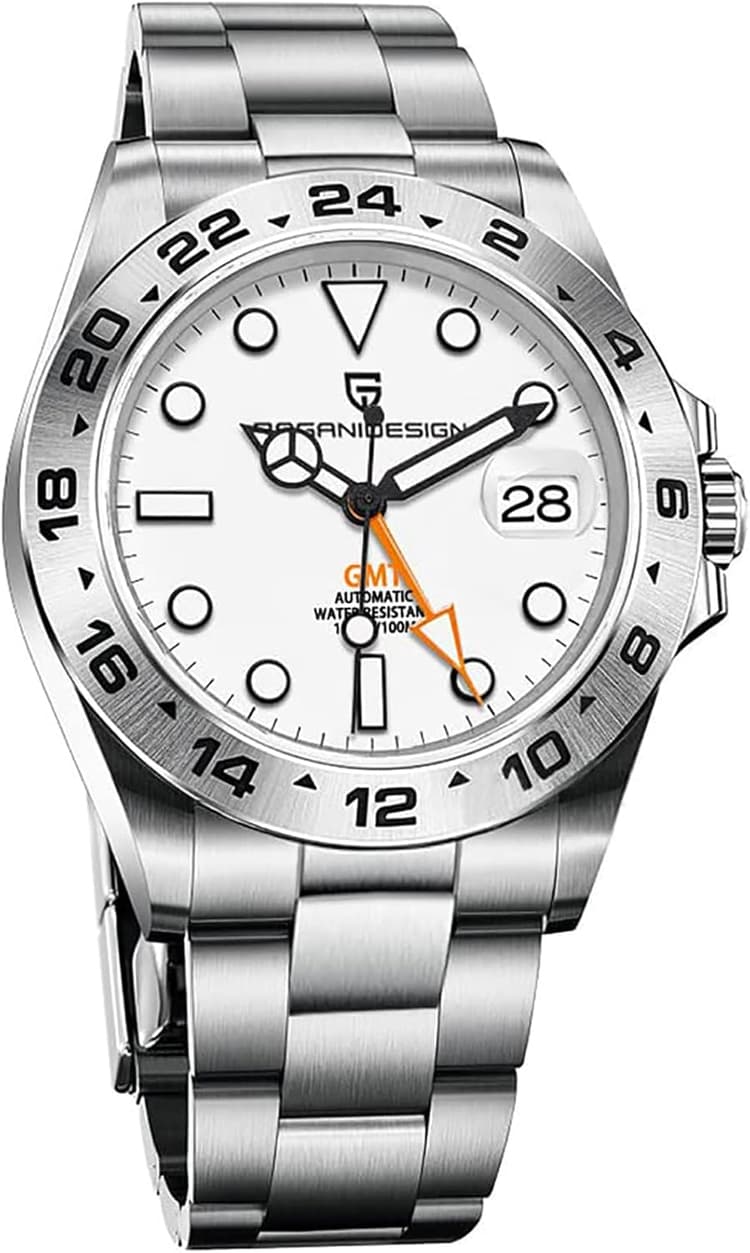 PAGRNE DESIGN Pagani Design Watches for Men Japanese NH34 Automatic GMT Watches Mechanical 40mm Stainless Steel Sapphire Mirror 10Bar Dive Watch 1762