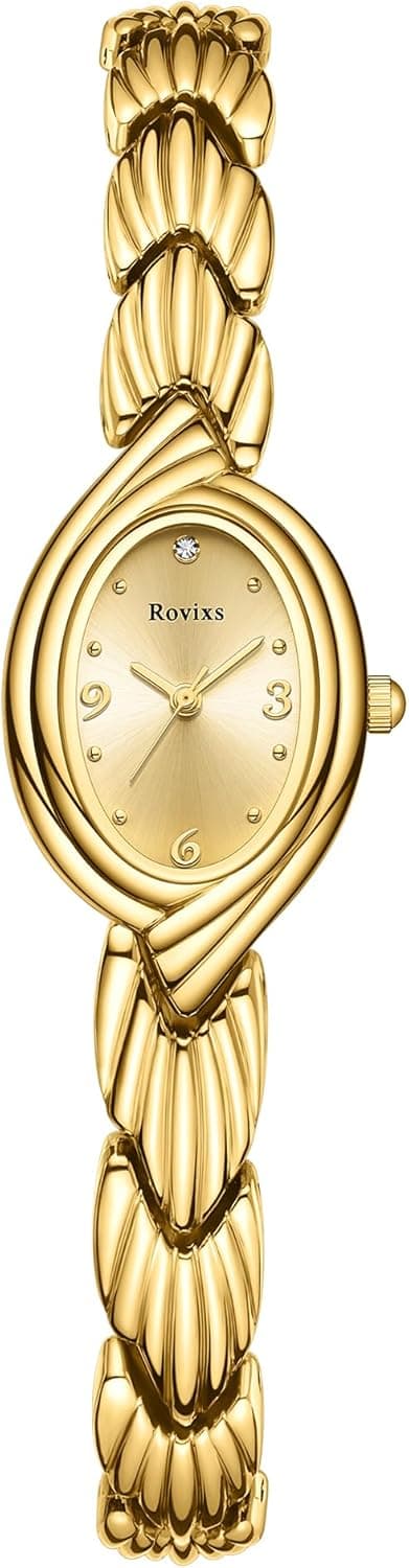 Small Elegant Womens Quartz Watch, Japanese Movement, Classic Vintage Ladies Dress Watch, Water Resistant, Adjustable Bracelet with Tool