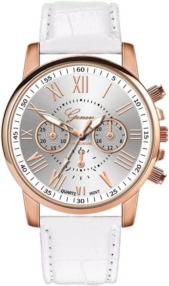 Générique Montre-Bracelet en Cuir avec Bracelet à Quartz pour Femme Montre analogique pour Femme Girl Bijoux