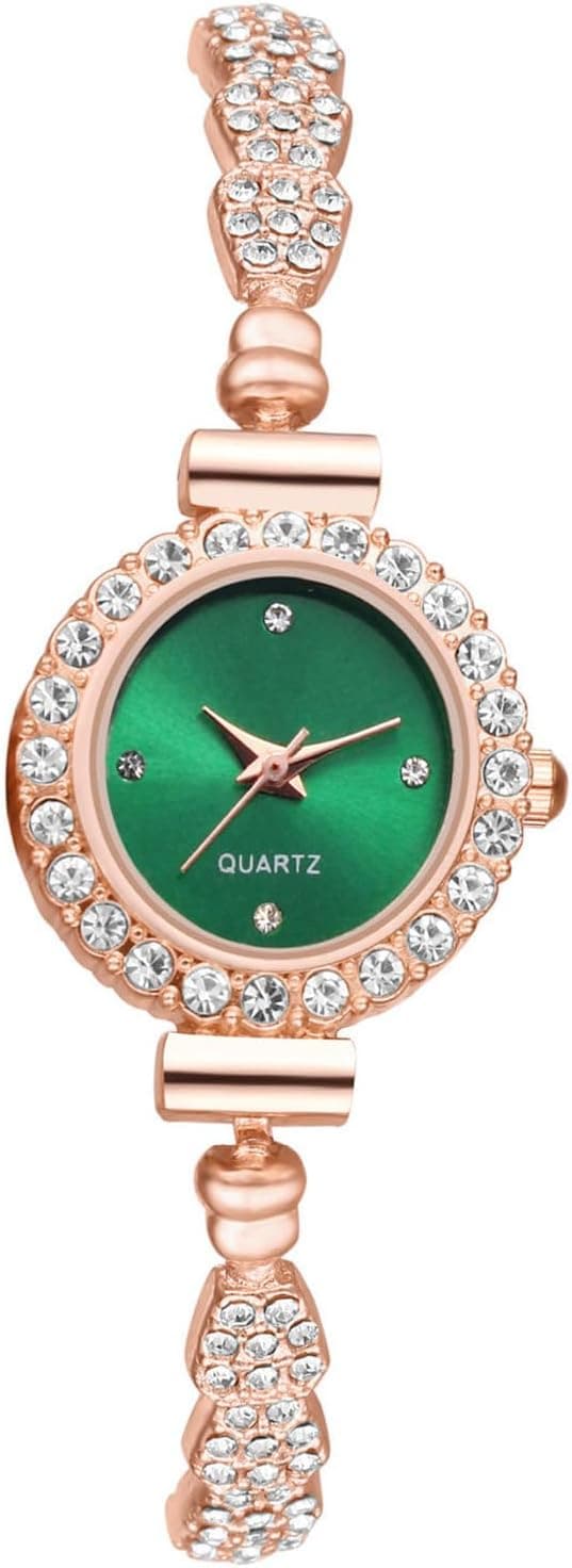 Montre Bracelet Femme Analogique à Quartz,Montre Bracelet Strass avec Fermoir de Bijoux - Le Cadran Soleillé-Carte de Voeux Gratuite