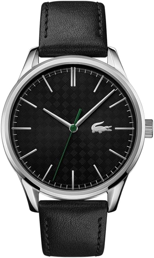 Lacoste Montre Analogique à Quartz pour Homme Collection Vienna avec Bracelet en Cuir Noir - 2011047