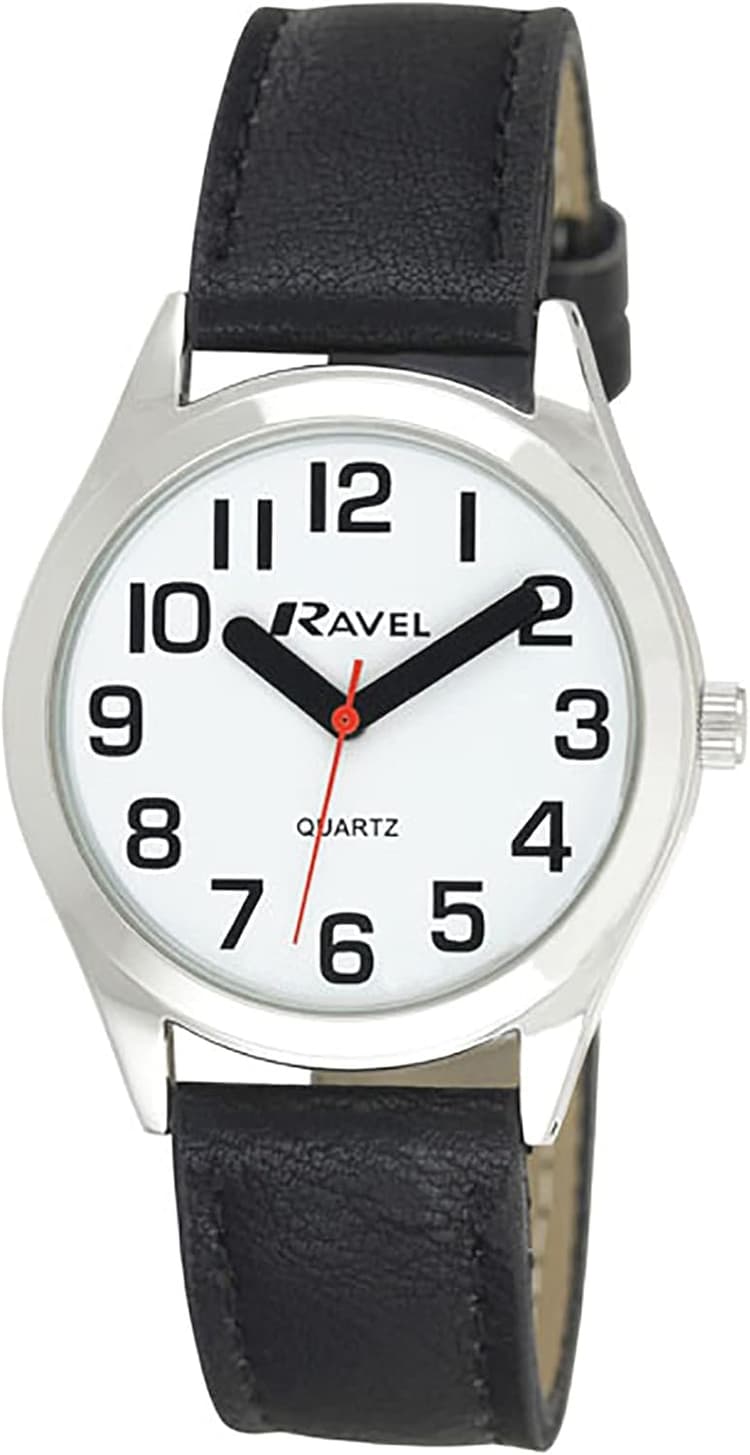 Ravel - Montre Unisexe à Bracelet d'aide à la Vue avec de Gros Chiffres