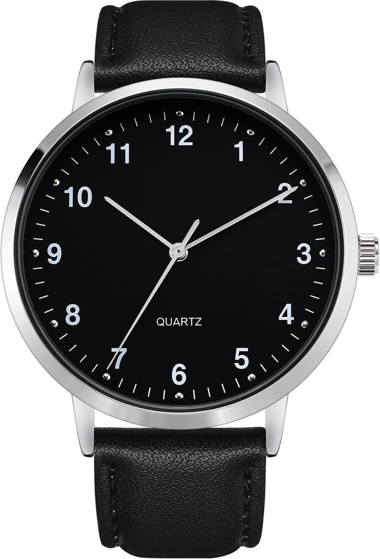 NUOVO Montre classique pour homme avec bracelet en cuir - Montre à quartz classique moderne - Facile à lire - Pour homme d'affaires et décontracté - Minimaliste