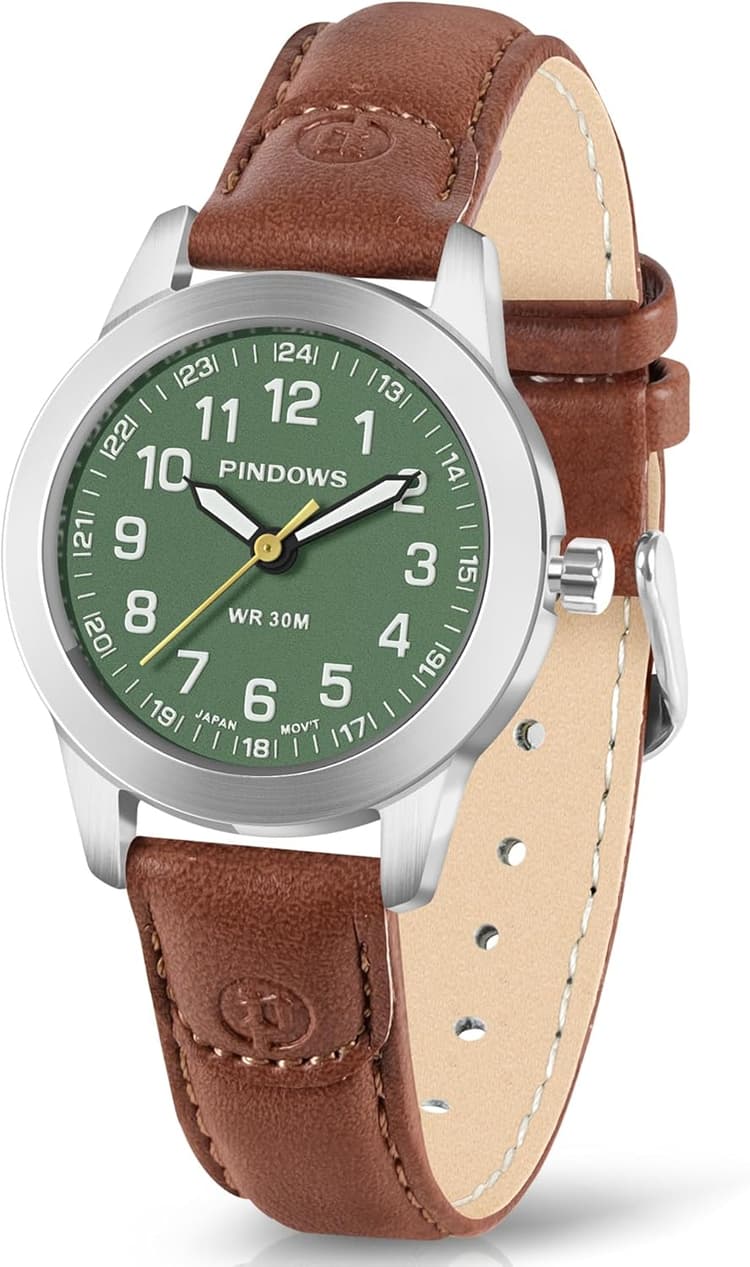 PINIDOUS Montre pour Femme Montres Analogiques à Quartz Mini Montre Habillée Femme Cadran Facile Étanche Bracelet en Cuir Style Classique Décontractée et élégante Montres-Bracelets pour Femme