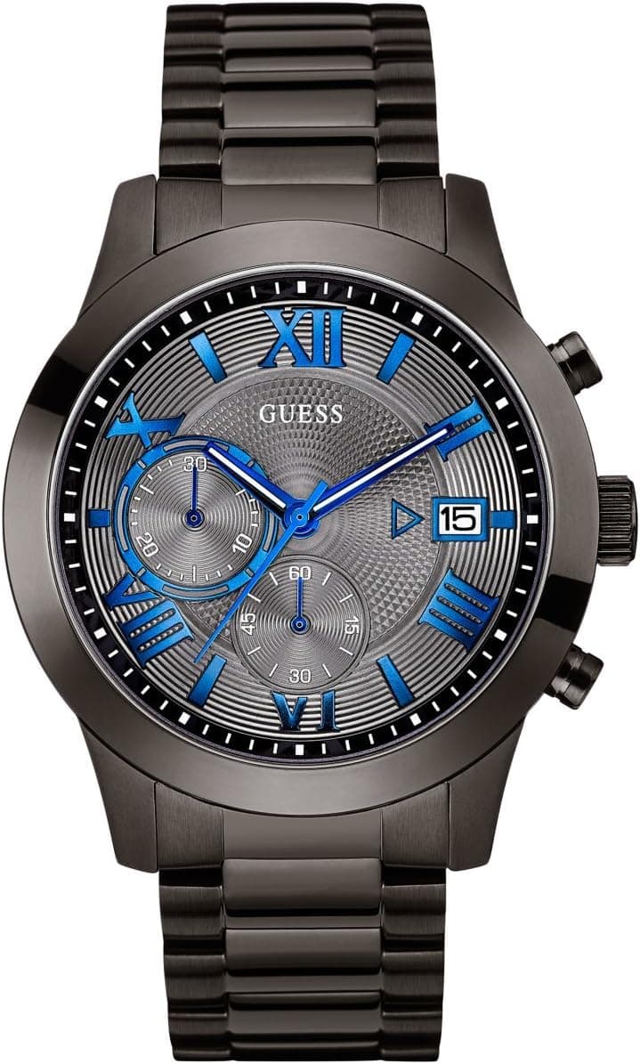 Guess Men's Stainless Steel Gunmetal Chronograph Bracelet Watch