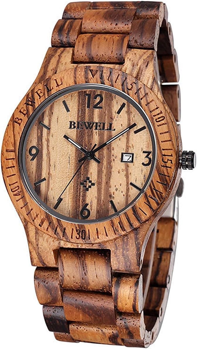Alienwork Wood Montre Hommes Femmes Bois Naturel