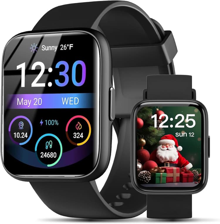Smart Watches for Men Women - 1.83" HD 2025 Fitness Tracker with 100 Sports Modes, Heart Rate/Sleep Monitor, Bluetooth Call & Music Control IP68 Waterproof for iPhone/Android