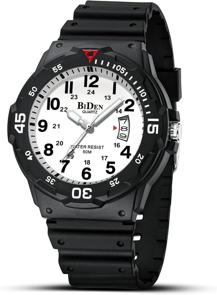 HANPOSH Montre Homme Montres Bracelets Etanche Design Analogique Lumineuses Acier Inoxydable Cadran Calendrie Fashion