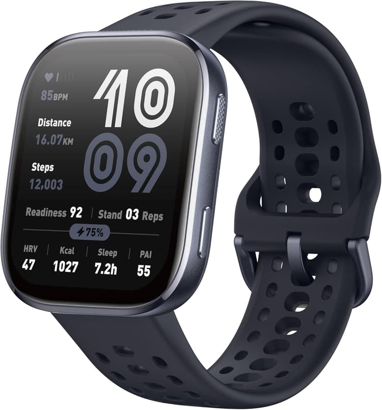 Amazfit Bip 6 Smartwatch 46mm, Batterie 14 Jours, AMOLED 1,97", GPS avec Cartes, IA, Appels Bluetooth, Suivi Santé et Sommeil, 140+ Modes Sportifs, Étanchéité 5ATM, Noir