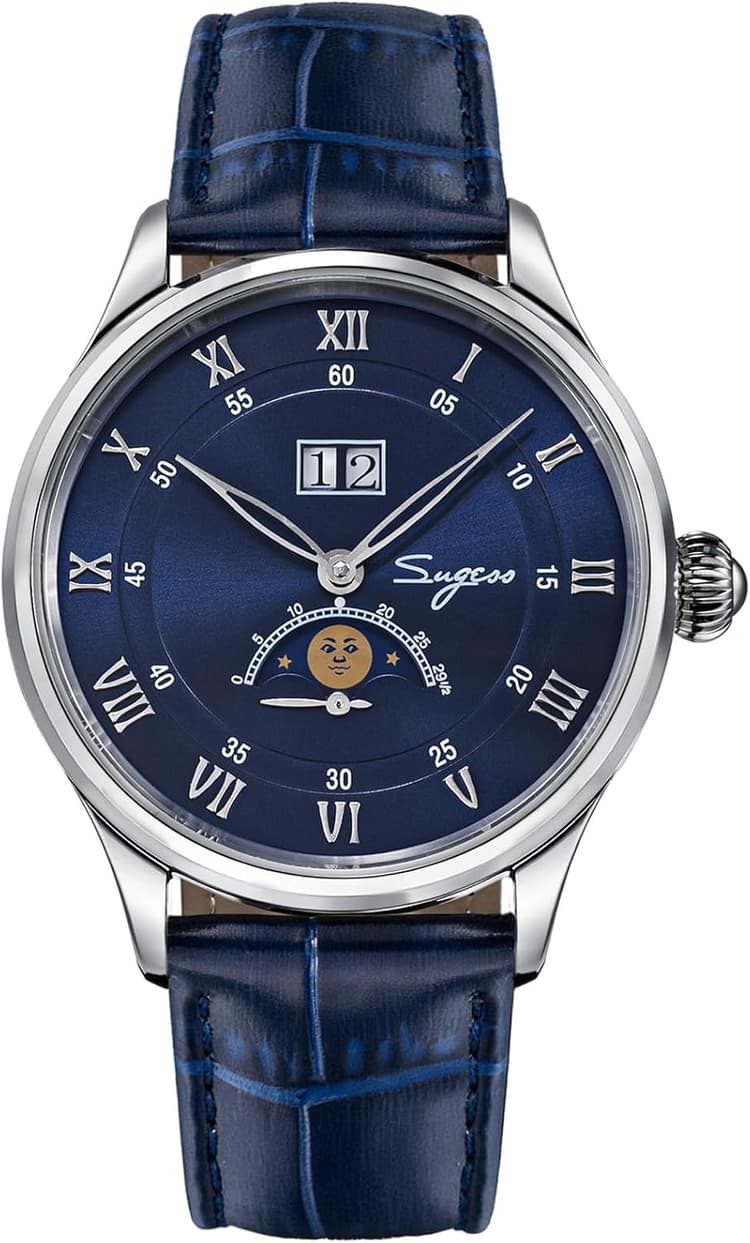 Sugess S437-2.SE.E Big Date MoonPhase Master Seagull ST2528 Mouvement Saphir Cristal Montre mécanique automatique pour homme 1963