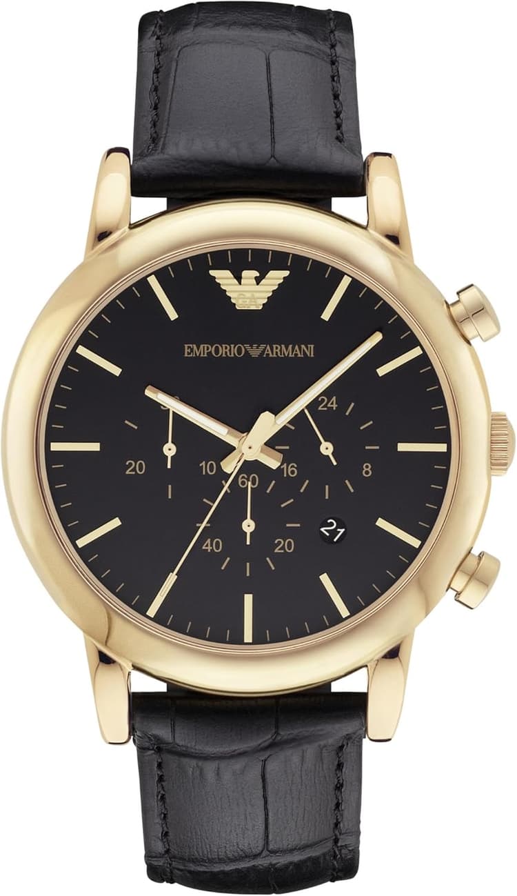 Emporio Armani Men's Three Hand, Automatic or Chronograph Watch with Stainless Steel or Leather Band