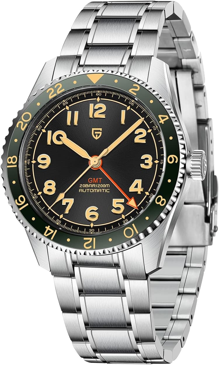Pagani Design Watches for Men Automatic Mechanical GMT Watch 40mm Sapphire Glass 316L Stainless Steel Waterproof Diver Business Men's Wrist Watches