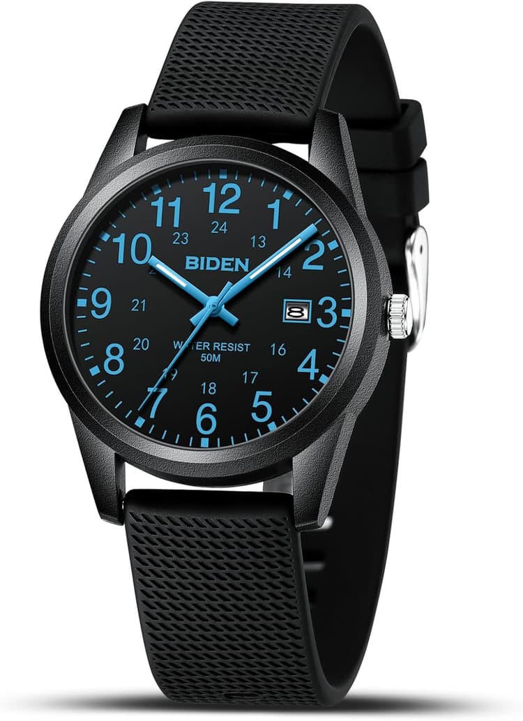 LN LENQIN Mens Watches Analog Quartz Sports Unisex 30M Waterproof Nurse Watch for Men Women Medical Professionals Military Time with Second Hand Glowing Easy to Read Dial