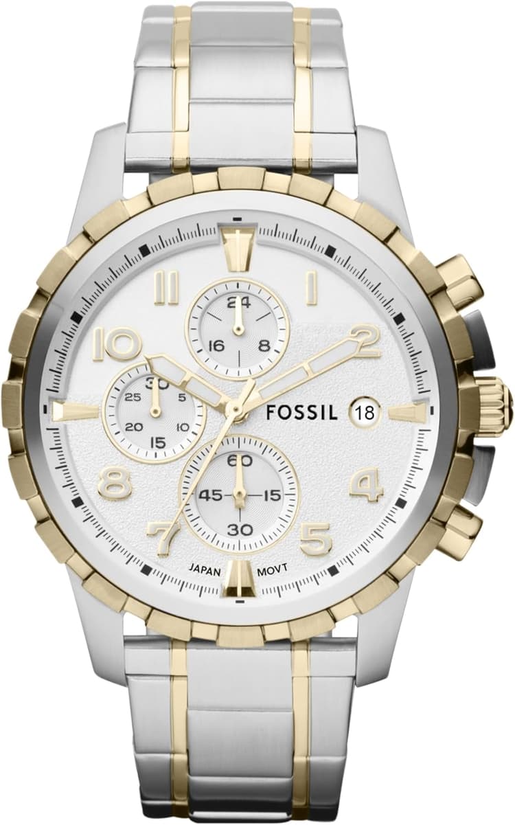 Fossil Men's Watch, Dean Quartz Stainless Steel Chronograph Watch for Men