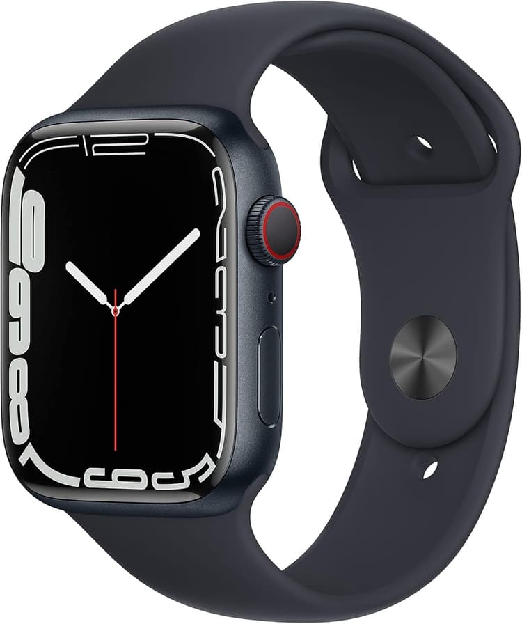 Apple Watch Series 7 (GPS + Cellulaire, 45MM) Boîtier en Aluminium Minuit avec Bracelet Sport Minuit (Reconditionné)