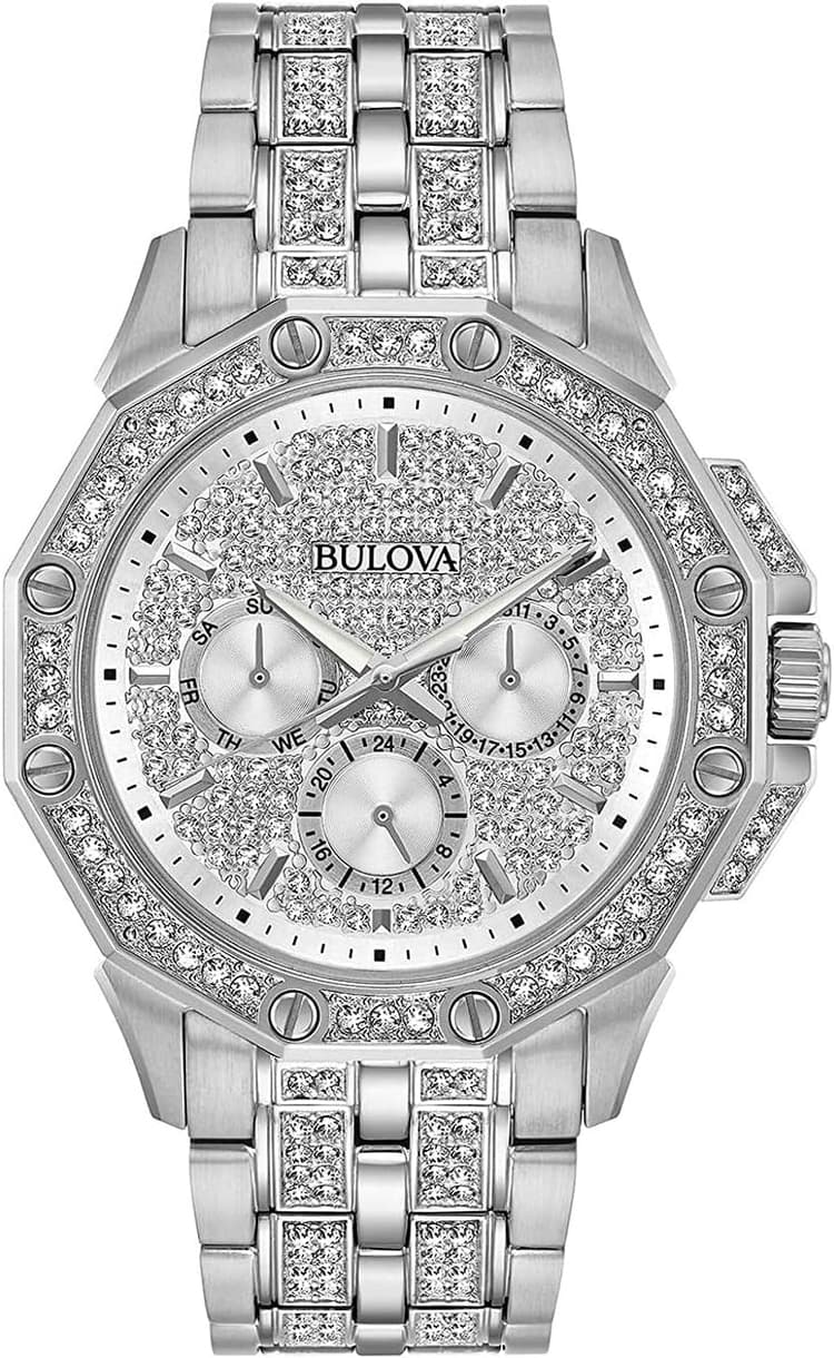 Bulova Men's Crystal Octava Chronograph Quartz Watch, Pave Crystal Dial