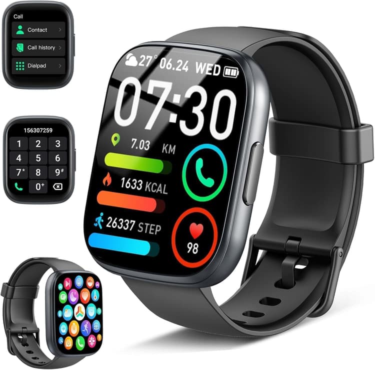 CILLSO Montre Connectée Homme Femme, 1.95" HD Smartwatch avec Appel Bluetooth, Montre Sport avec Cardiofrequencemetre/Sommeil/Podometre, 110+ Modes Sportifs, IP68 Étanche, Smart Watch pour iOS Android