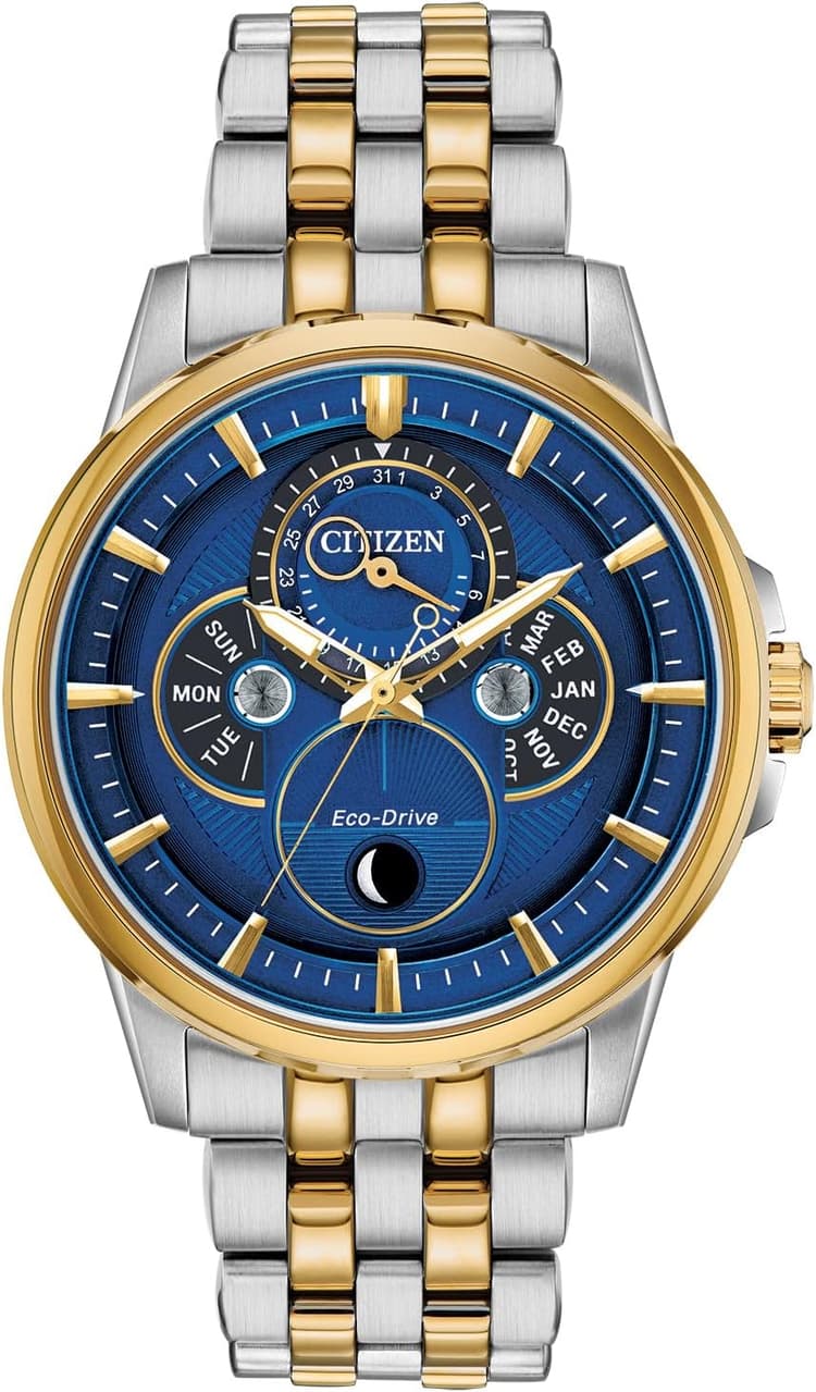 Citizen Men's Classic Calendrier Eco-Drive Watch, Moonphase Indicator, Month, Day and Date