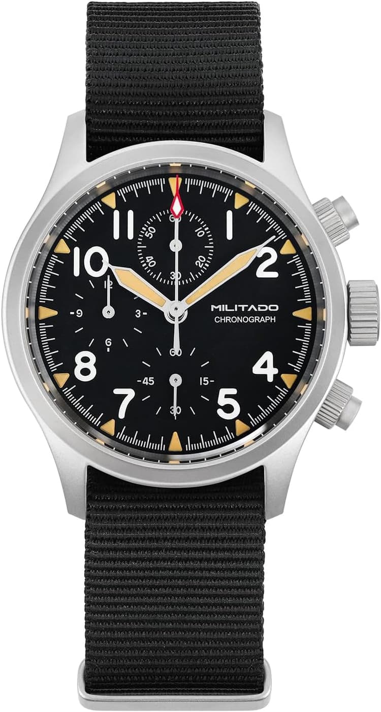 TACTICAL FROG Militado ML1868 39mm Military Chronograph Watch Sapphire Crystal VK61/VK67 Quartz Watches for Men C3 / BGW9 Luminous 100M Waterproof