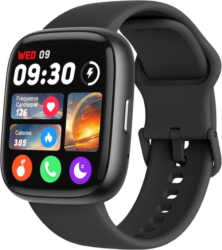 Montre Connectée avec Appel Bluetooth, Montre Étanche Natation IP68, 1,83" Smartwatch Femme Homme, 100+ Sports, Fréquence Cardiaque, SpO2, Pression, Sommeil, Fitness Tracker pour Android iOS