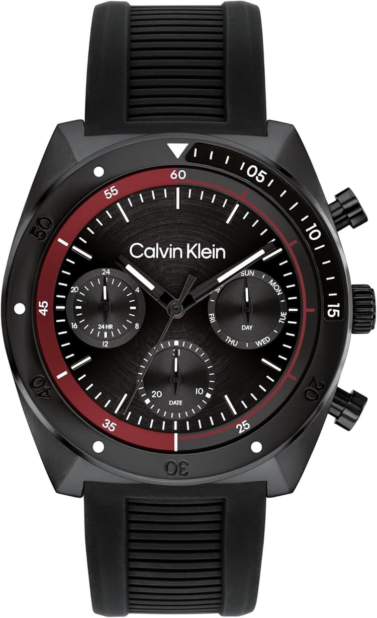 Calvin Klein CK Flex Montre Multifonction pour Homme 42 mm Bracelet Sportif en Acier Inoxydable Étanche jusqu'à 50 mètres Montre Tendance Haut de Gamme avec Un Look Audacieux Cadeau pour Lui