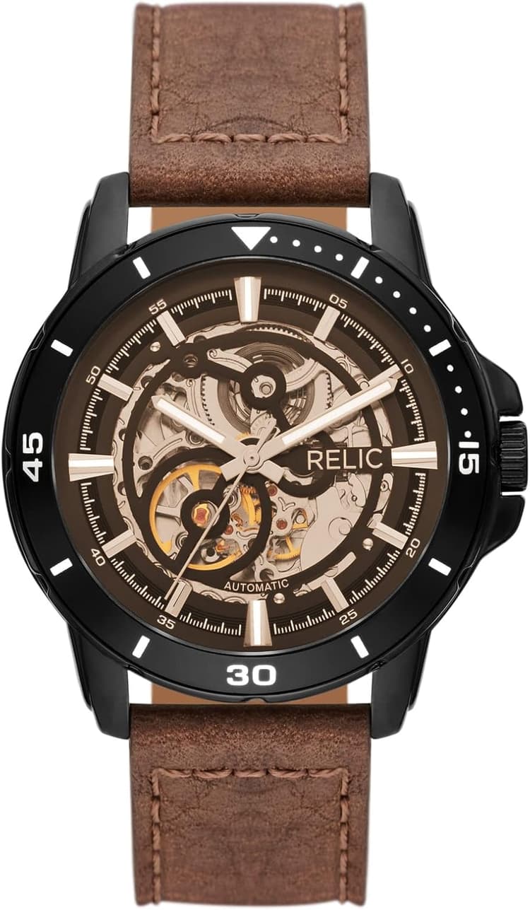 RELIC by Fossil Men's Automatic Watch with Mechanical Movement and Skeleton Dial