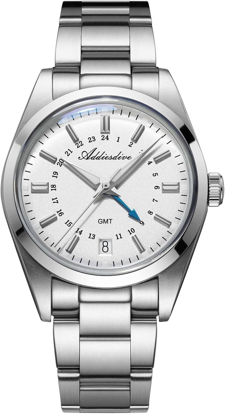 ADDIESDIVE 36 MM Petit Cadran GMT Montre Homme Diver Étanche 100 M Ronda 515-24H Acier Inoxydable