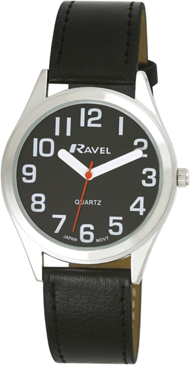 Ravel - Montre Unisexe à Bracelet d'aide à la Vue avec de Gros Chiffres