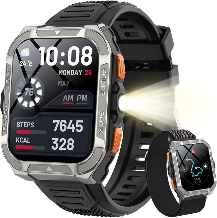 Blackview W80pro Montre Connectée Homme Femme, IA, Navigation à GPS, ChatGPT, Illumination, Batterie 900 mAh, Appel Bluetooth, Analyse Santé, 100+ Modes Sport,pour Android/iOS (Noire)